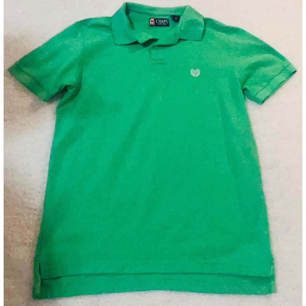 Chaps Mens Green Short Sleeve Cotton Pique Polo Shirt Size M